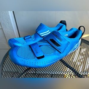 Shimano Men's TR9 Triathlon Racing Shoes - Blue w/Look KEO Road Cleats